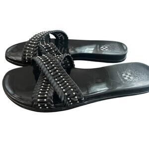 Vince Camuto Womens Slides Size 7 Studded Criss Cross Straps